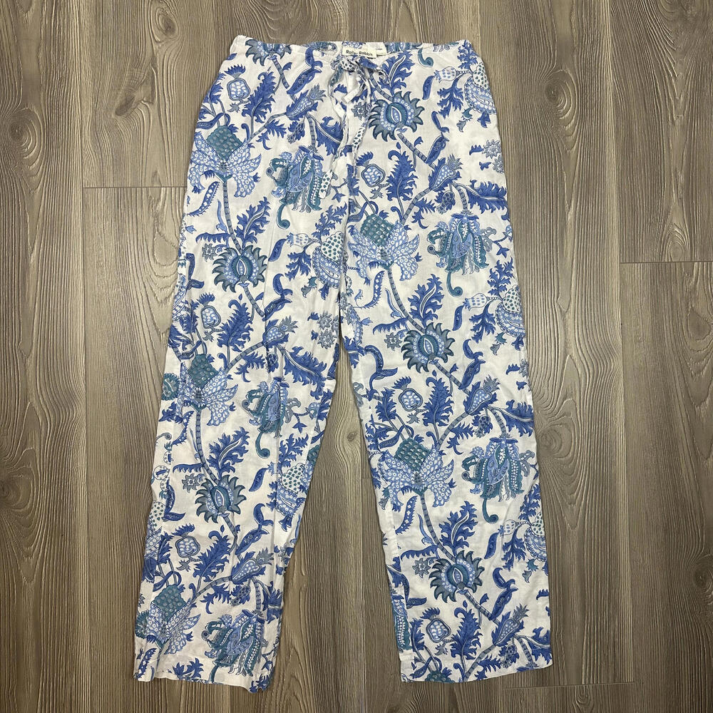 Roller Rabbit Blue and‎ White Patterned Cotton Pajamas Pants